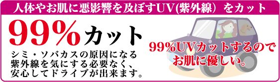 人体やお肌に悪影響を及ぼすUV(紫外線)を99%カット
